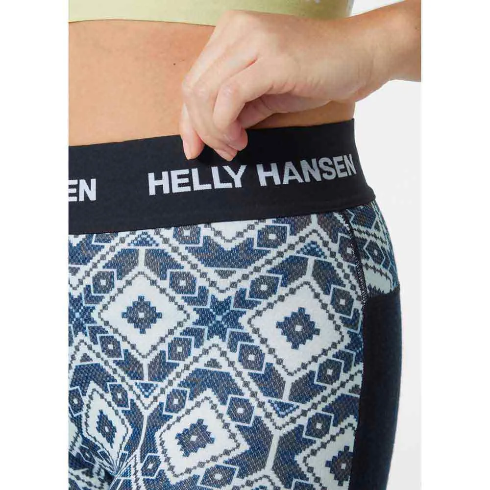 Helly Hansen Lifa Merino Midweight Graphic Baselagbukser, Navy star pixel