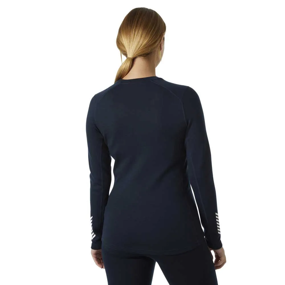 Helly Hansen Lifa Merino Midweight Graphic Crew Langarmet Baselag, Navy star pixel