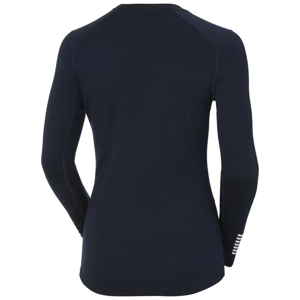 Helly Hansen Lifa Merino Midweight Graphic Crew Langarmet Baselag, Navy star pixel