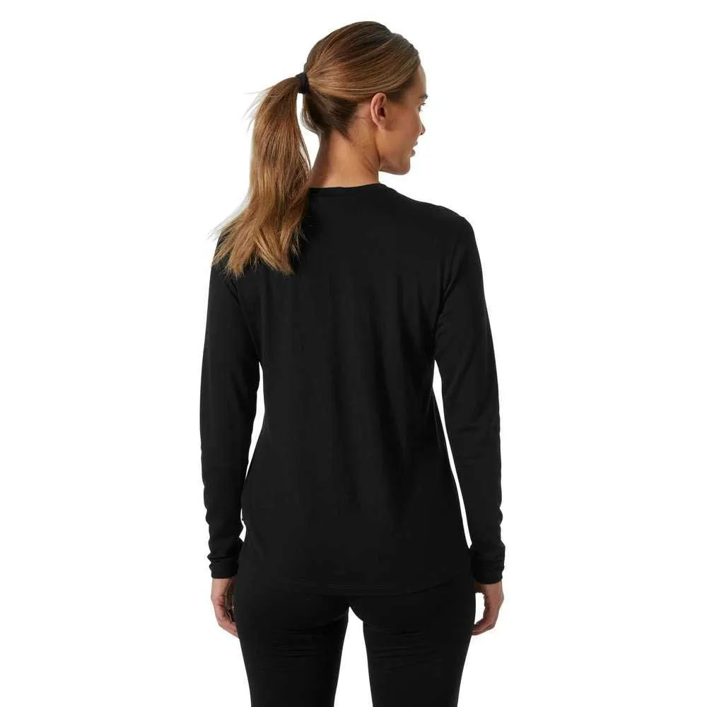 Helly Hansen Merino Crew Langarmet T-skjorte, Black Helly Hansen Merino Crew Langarmet T-skjorte, Black