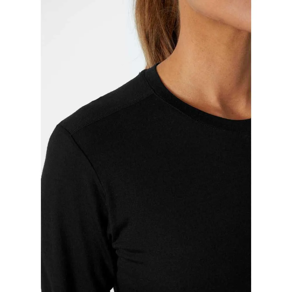 Helly Hansen Merino Crew Langarmet T-skjorte, Black Helly Hansen Merino Crew Langarmet T-skjorte, Black