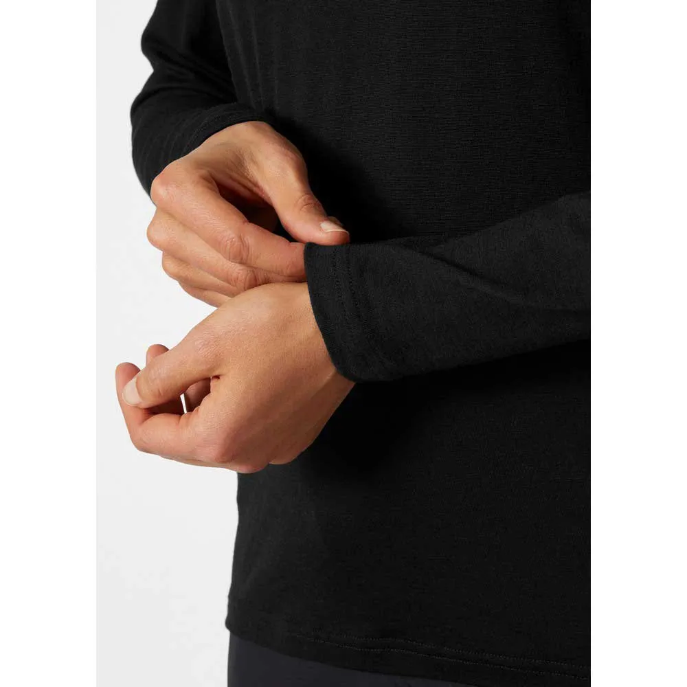 Helly Hansen Merino Langarmet Baselag, Black Helly Hansen Merino Langarmet Baselag, Black