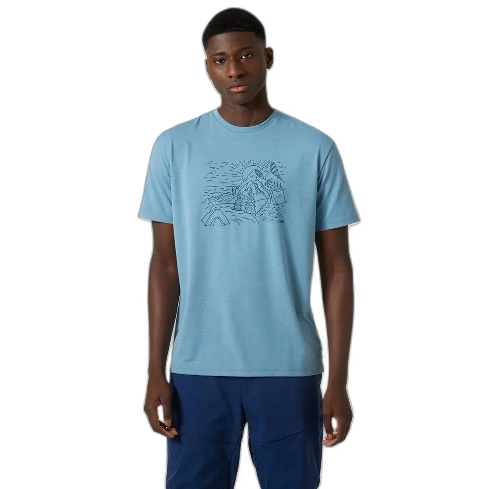 Helly Hansen Skog Recycled Graphic Kortarmet T-skjorte, Blue fog melange