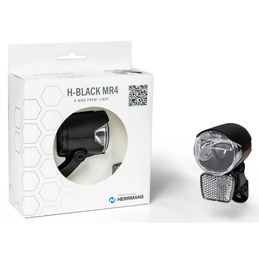 Herrmans H-black Mr4 E-bike Frontlys, Black, 120 Lysstyrker