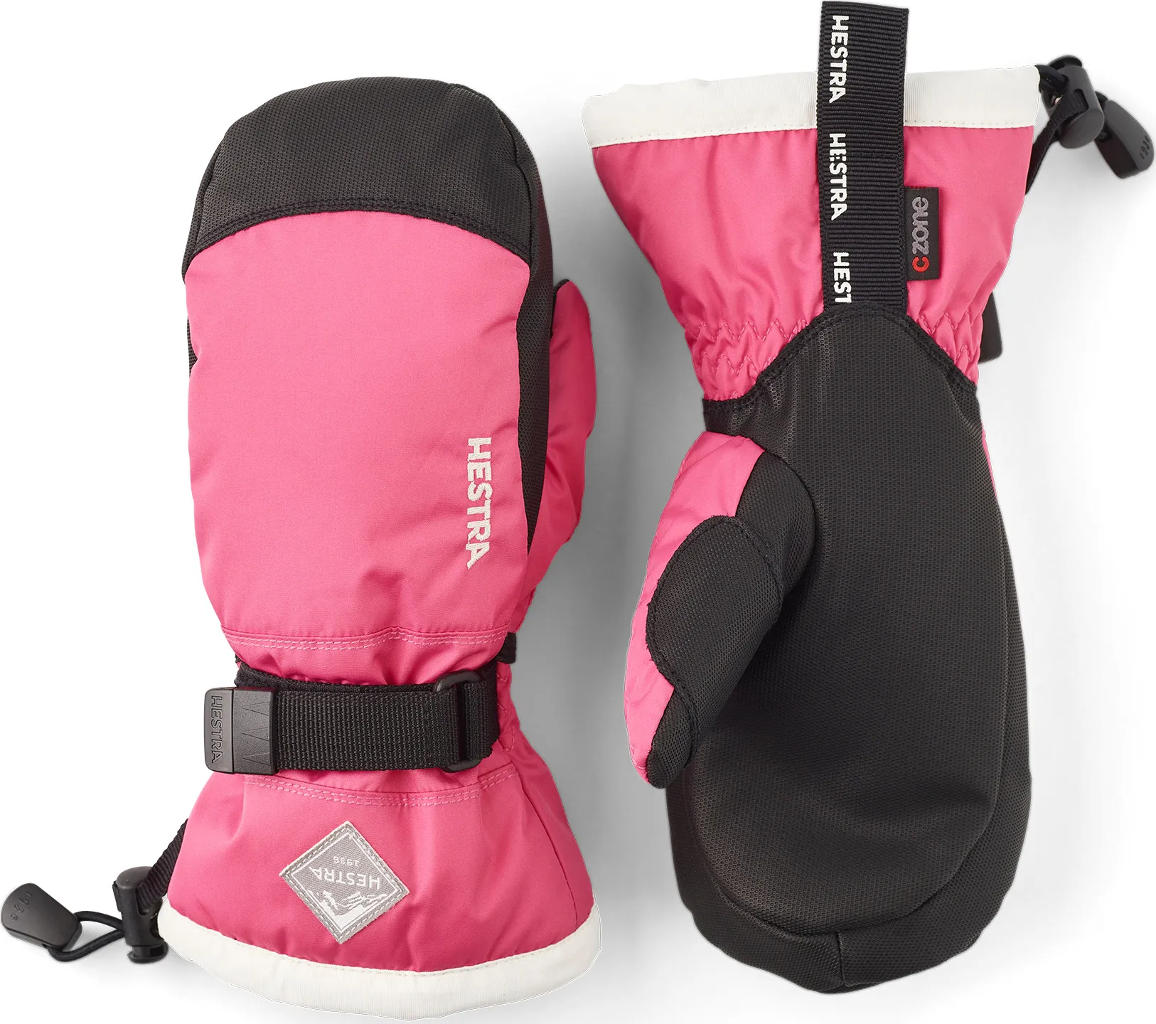 Hestra Juniors' Gauntlet Czone Mitt, Fuchsia/ivory, 3