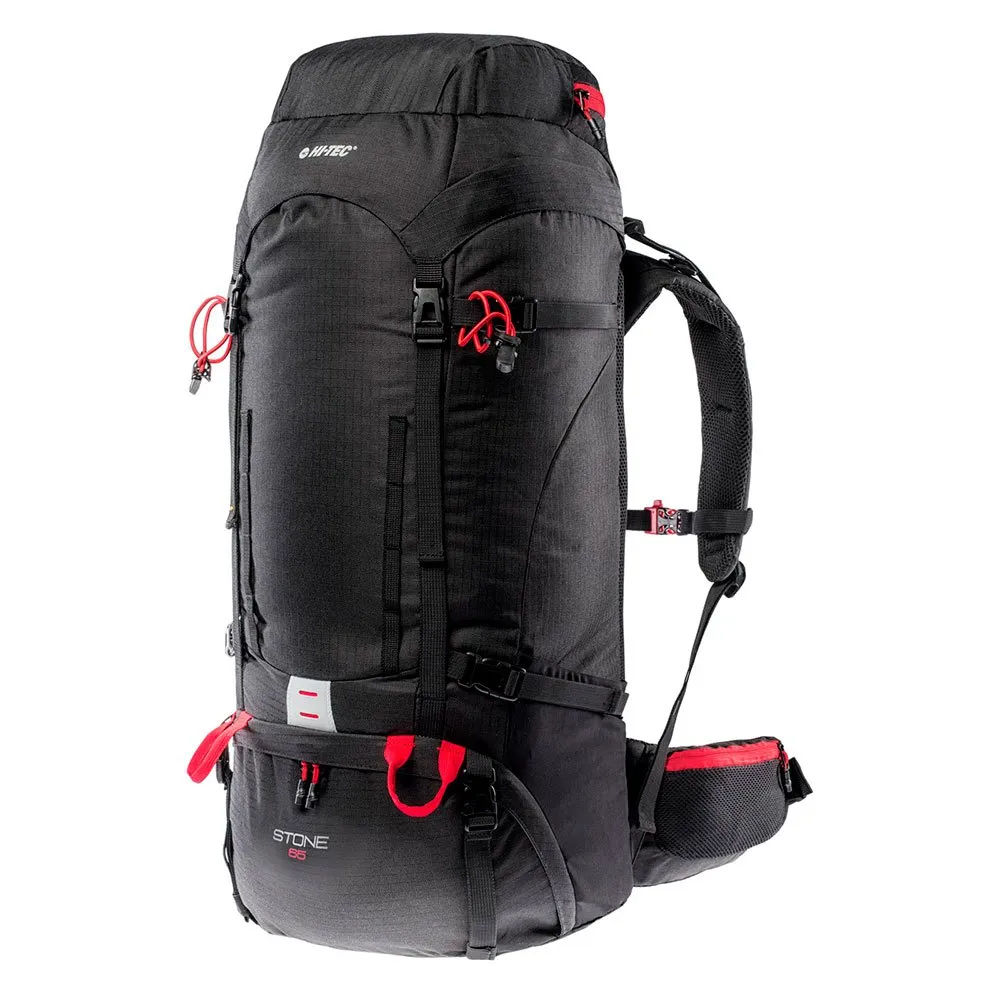 Hi-tec Stone 65l Ryggsekk, Black / high risk red Hi-tec Stone 65l Ryggsekk, Black / high risk red