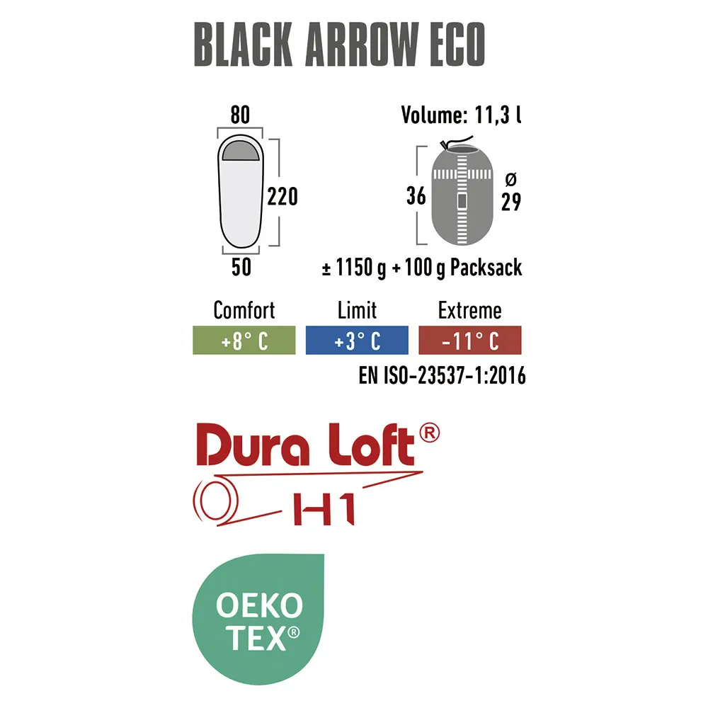 High Peak Black Arrow Eco Sovepose, Green / red, Left High Peak Black Arrow Eco Sovepose, Green / red, Left