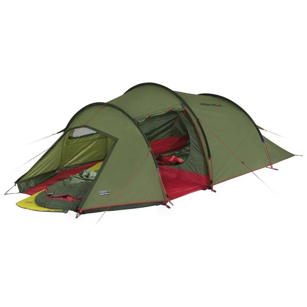 High Peak Falcon 3 Telt, Pesto / red, 3 Steder