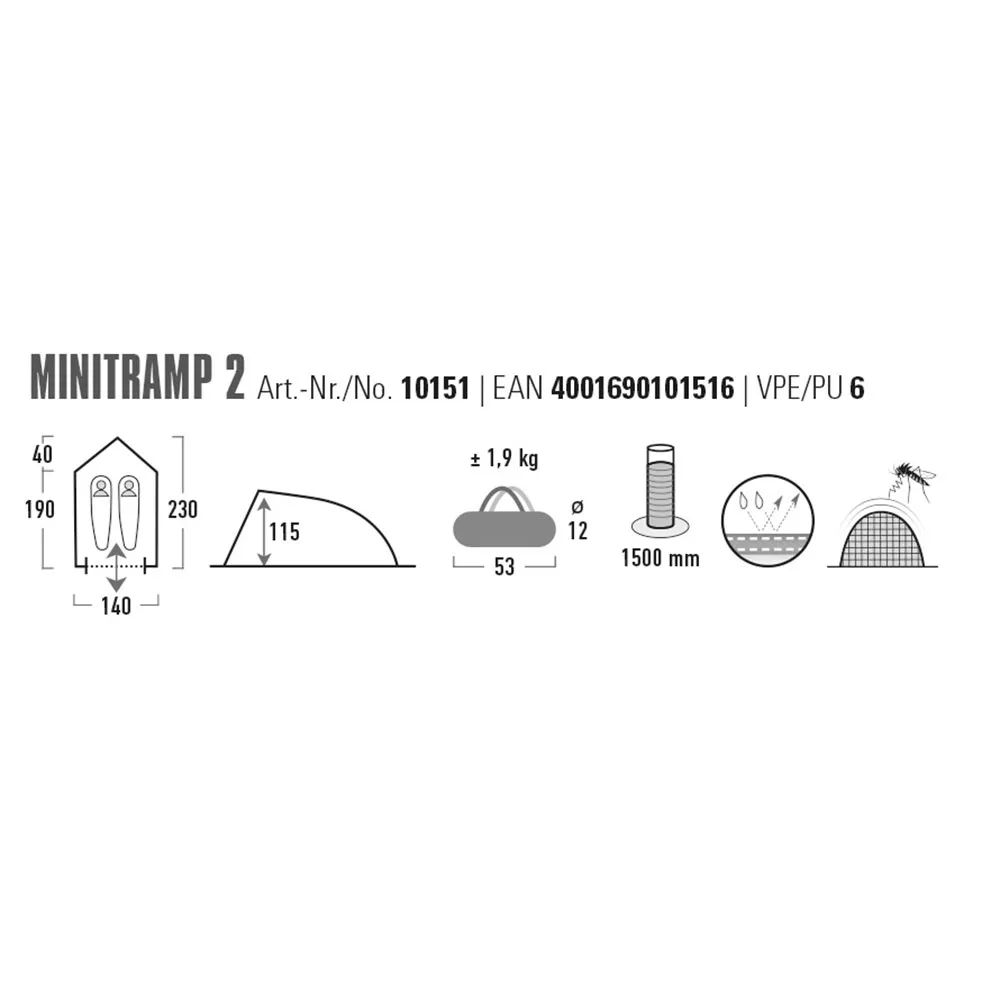 High Peak Minitramp 2 Telt, Black, 2 Steder High Peak Minitramp 2 Telt, Black, 2 Steder