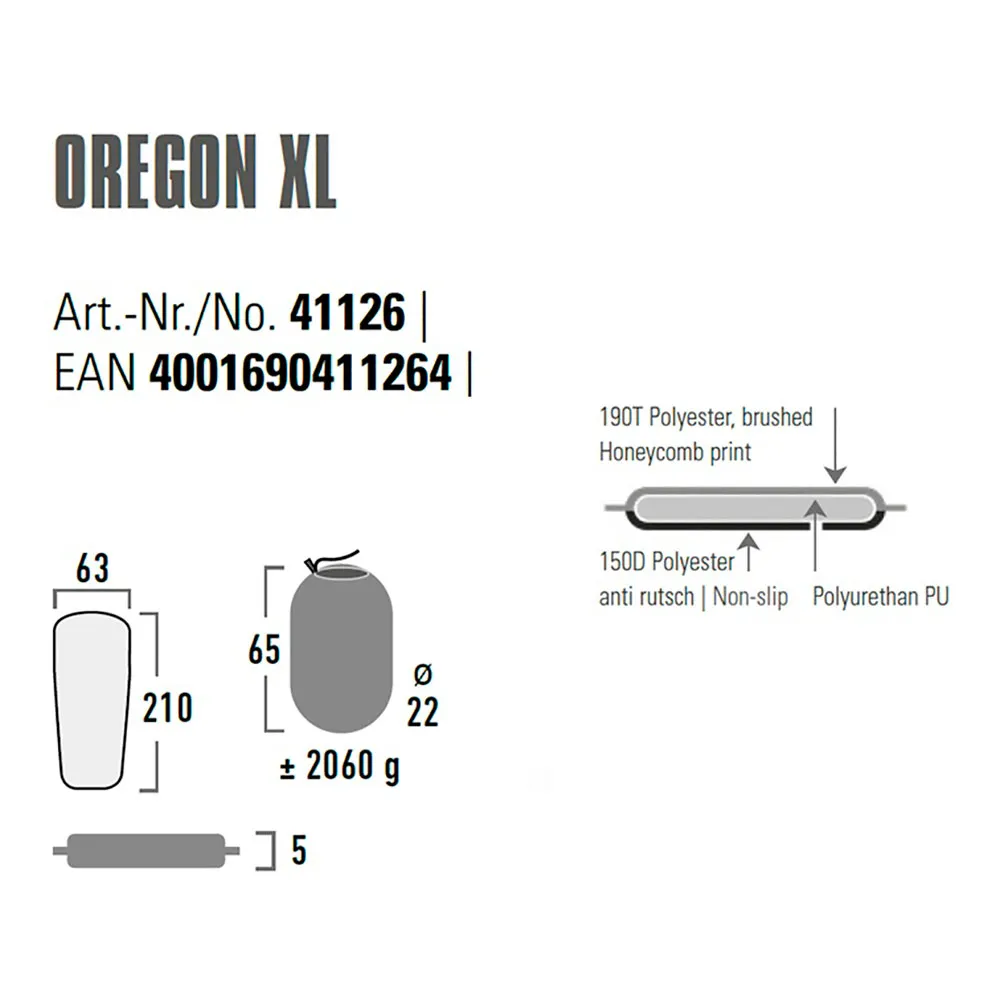 High Peak Oregon Xl Oppblåsbar Matte, Citronelle