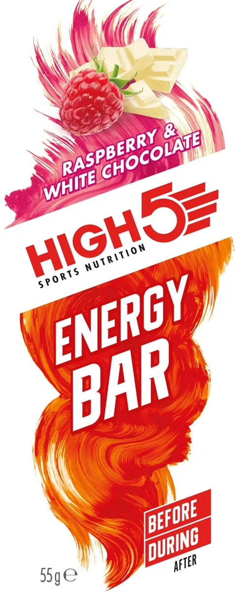 High5 Bringebær/Hvit Sjokolade Energibar