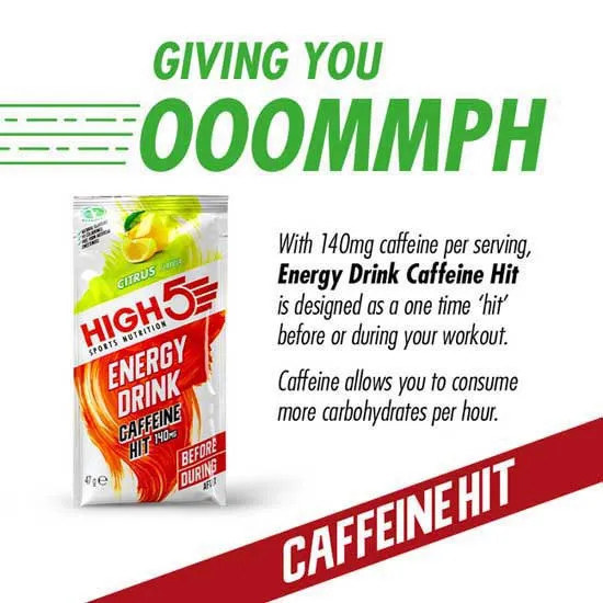 High5 Caff Hit Energidrikk Enkeltdoseboks Sitrus 47g 12 Enheter, White / red, One Size High5 Caff Hit Energidrikk Enkeltdoseboks Sitrus 47g 12 Enheter, White / red, One Size
