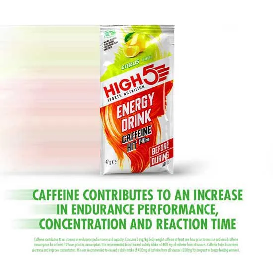 High5 Caff Hit Energidrikk Enkeltdoseboks Sitrus 47g 12 Enheter, White / red, One Size High5 Caff Hit Energidrikk Enkeltdoseboks Sitrus 47g 12 Enheter, White / red, One Size