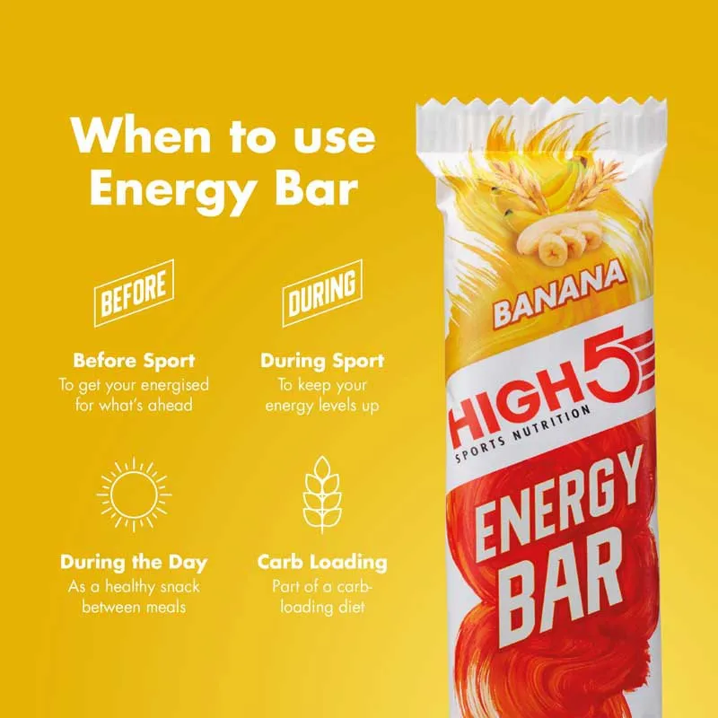 High5 Energibar Boks Banan 55g 12 Enheter, White / red, One Size High5 Energibar Boks Banan 55g 12 Enheter, White / red, One Size
