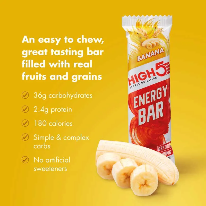 High5 Energibar Boks Banan 55g 12 Enheter, White / red, One Size High5 Energibar Boks Banan 55g 12 Enheter, White / red, One Size
