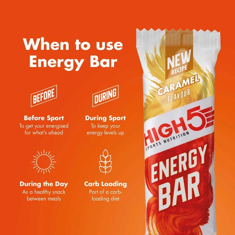 High5 Energibar Boks Karamell 55g 12 Enheter, White / red, One Size High5 Energibar Boks Karamell 55g 12 Enheter, White / red, One Size
