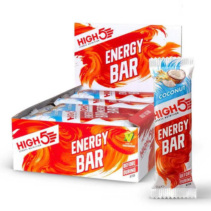 High5 Energibar Boks Kokosnøtt 55g 12 Enheter, White / red, One Size
