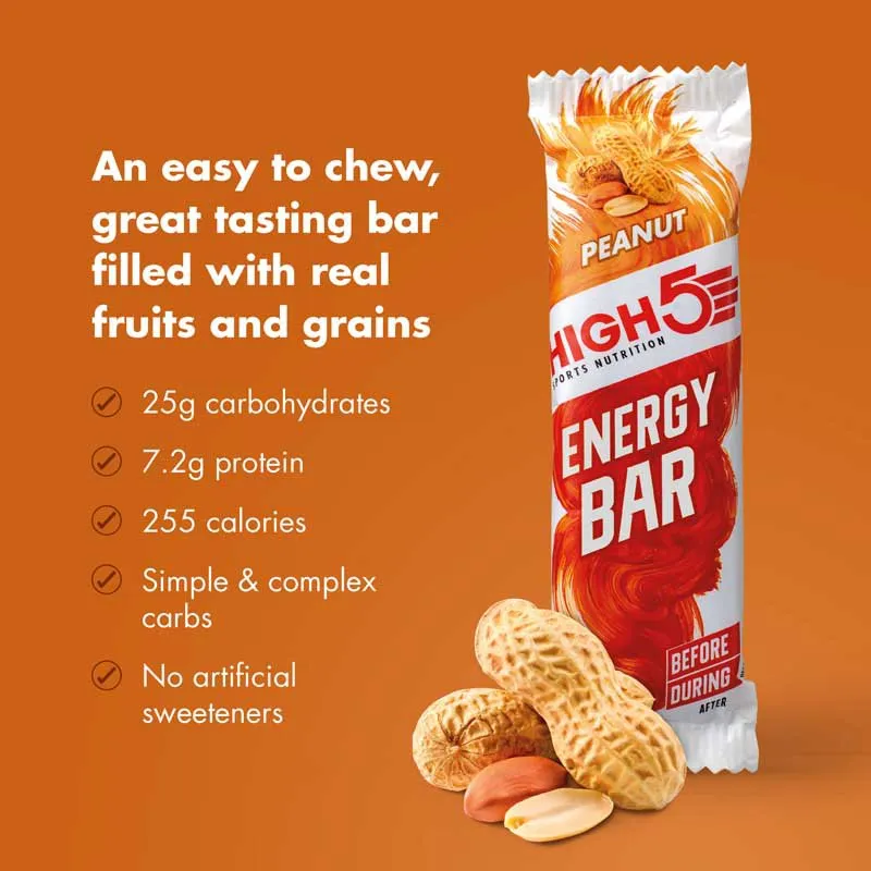 High5 Energibar Boks Peanøtt 55g 12 Enheter, White / red, One Size High5 Energibar Boks Peanøtt 55g 12 Enheter, White / red, One Size