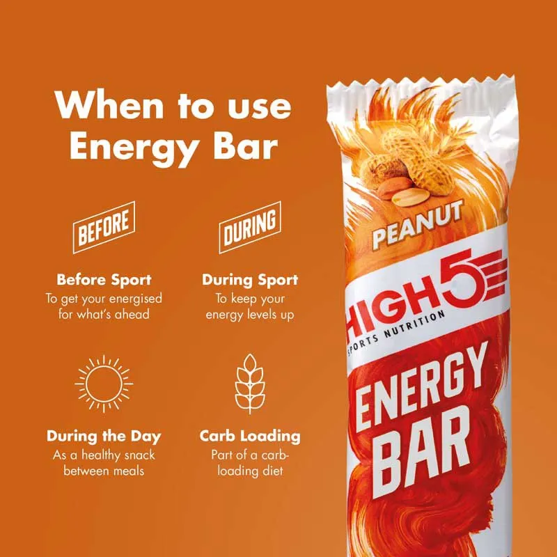 High5 Energibar Boks Peanøtt 55g 12 Enheter, White / red, One Size High5 Energibar Boks Peanøtt 55g 12 Enheter, White / red, One Size
