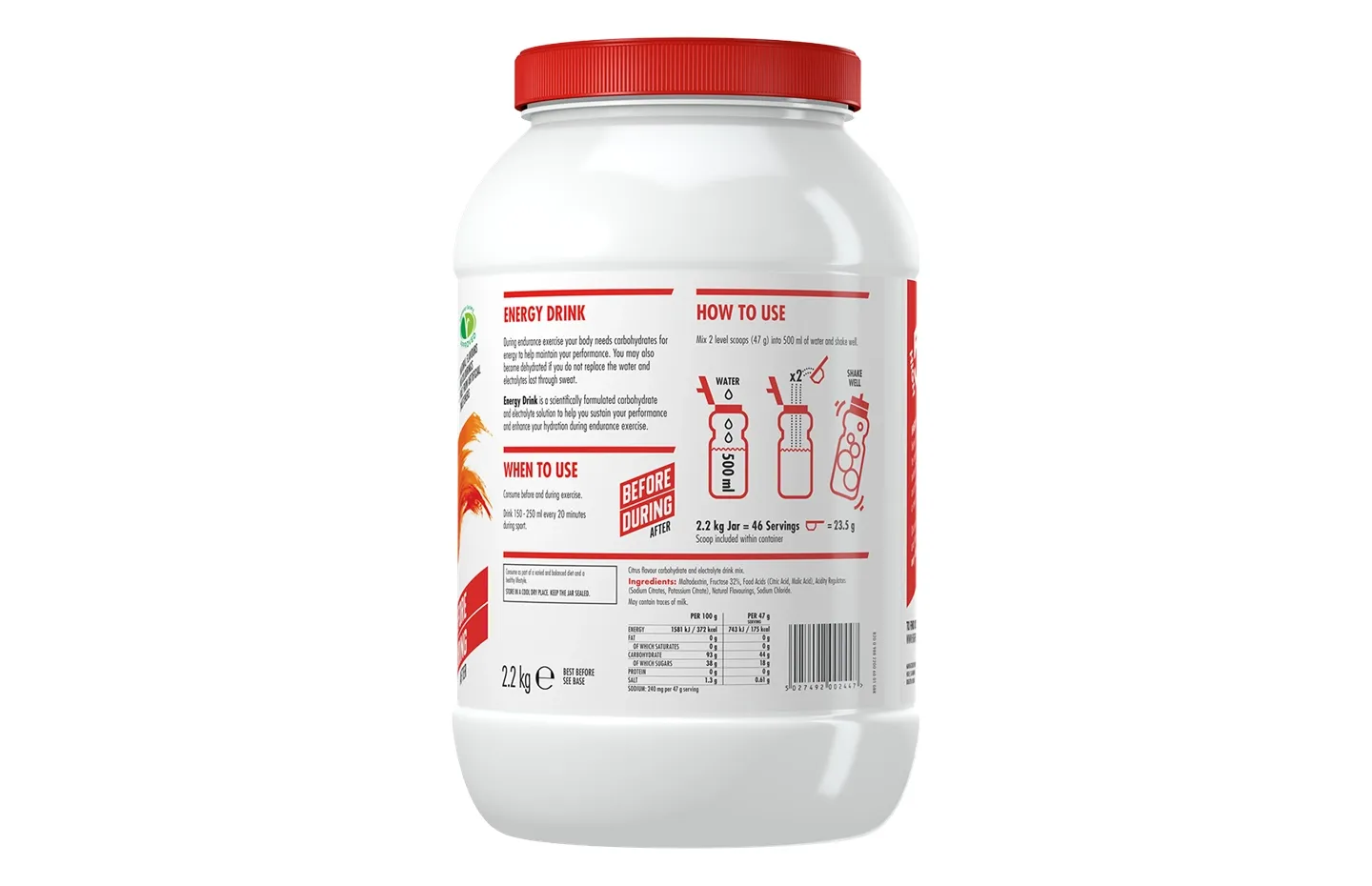 High5 Energy Koffein Citrus Sportsdrikke, White / red, One Size