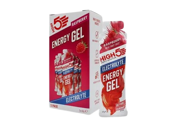 High5 High5 EnergyGel Electrolyte Bringebær Energigel Datovare 5 STK High5 High5 EnergyGel Electrolyte Bringebær Energigel Datovare 5 STK