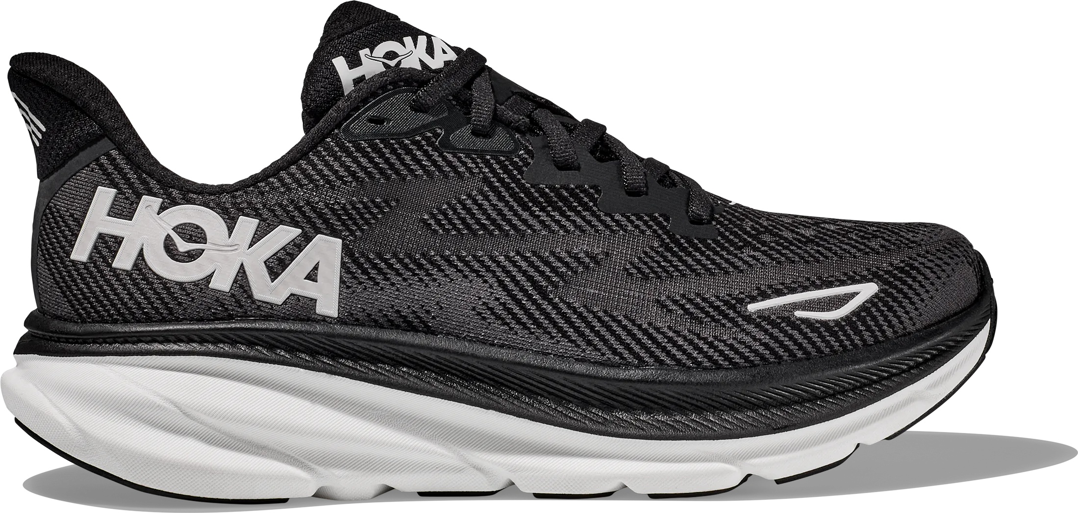 Hoka Men's Clifton 9 Wide, Black/white