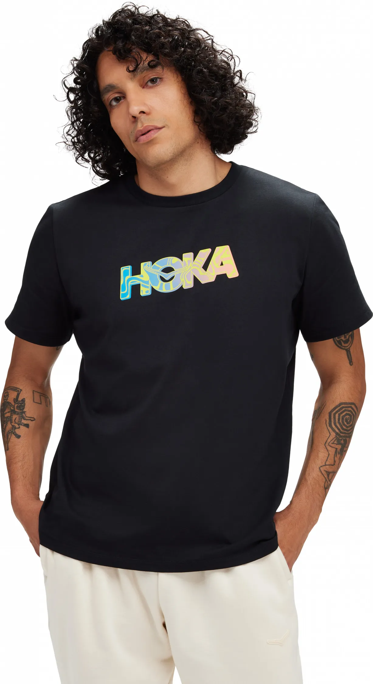 Hoka Men's Topo Logo Short Sleeve, Black