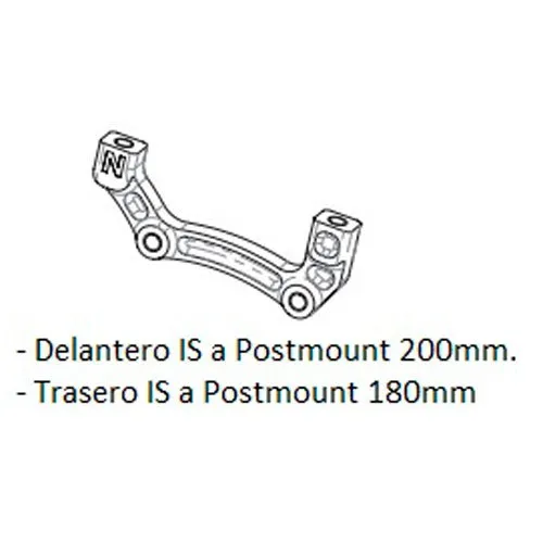 Hope N Is Postmount Skivebremsekaliperadapter, Black, 200mm / 180mm