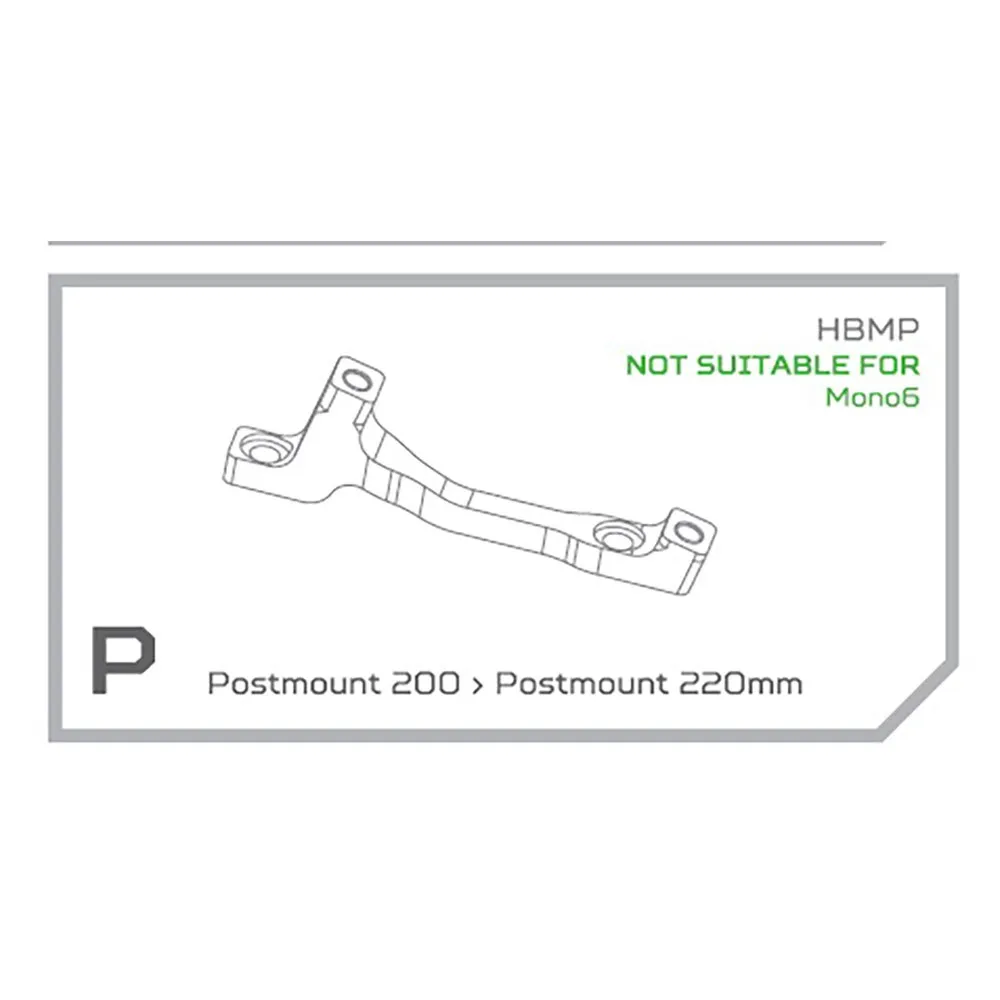Hope P Postmount Disc Skivebremsekaliperadapter, Black, 200-220mm Hope P Postmount Disc Skivebremsekaliperadapter, Black, 200-220mm