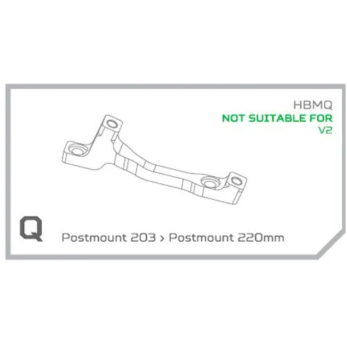 Hope Q Postmount Skivebremsekaliperadapter, Black, 203-220mm