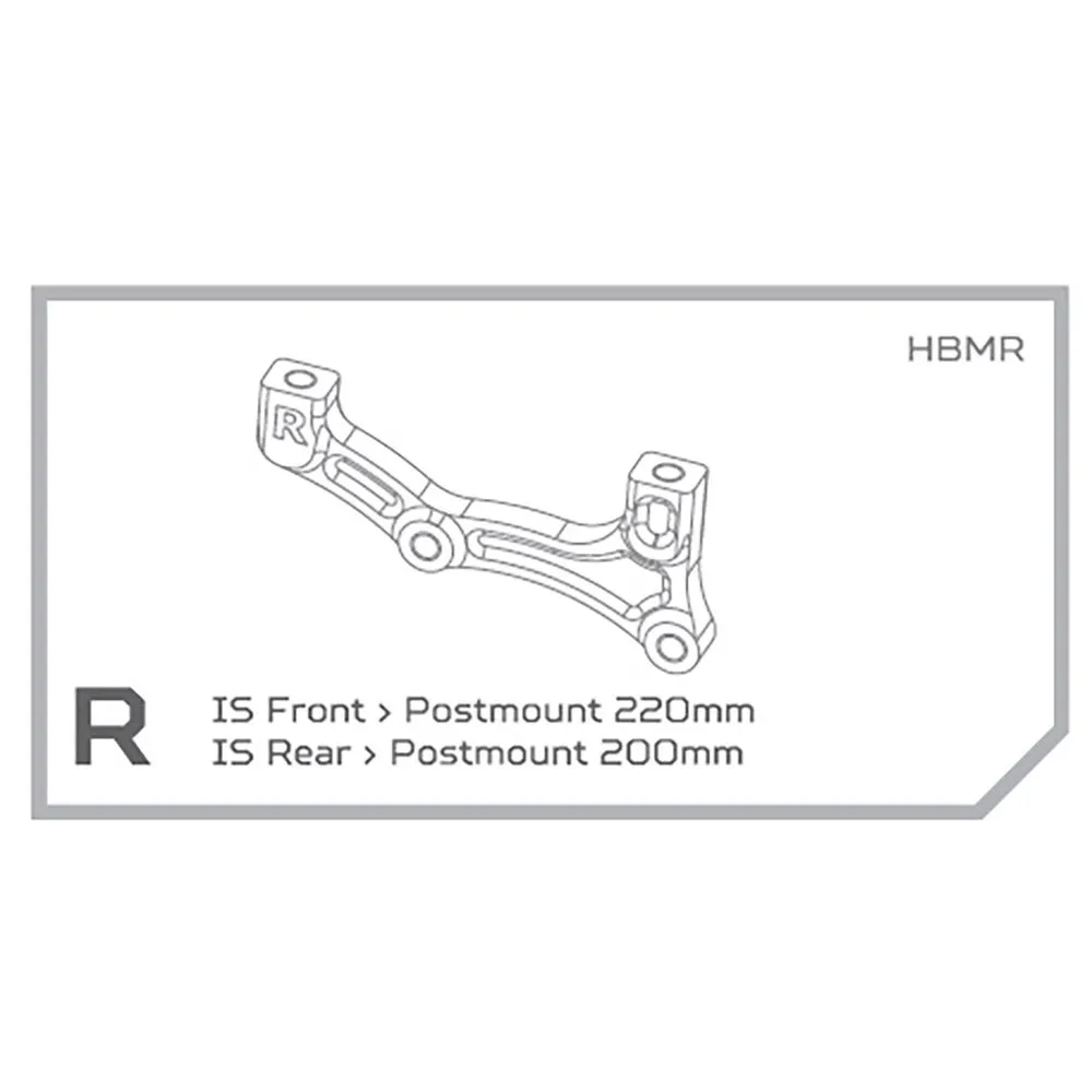 Hope R Is Postmount Skivebremsekaliperadapter, Black, 220 / 200mm