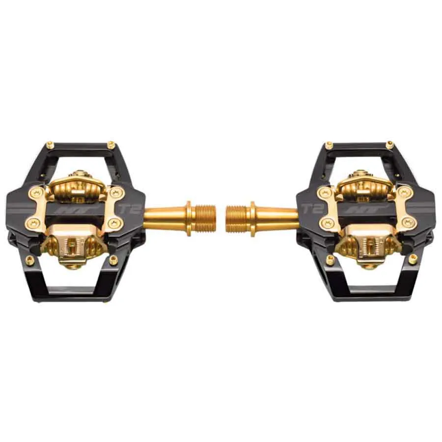 HT T2 Titanium Limited Edition Sykkelpedaler, Stealth black / gold, One Size HT T2 Titanium Limited Edition Sykkelpedaler, Stealth black / gold, One Size