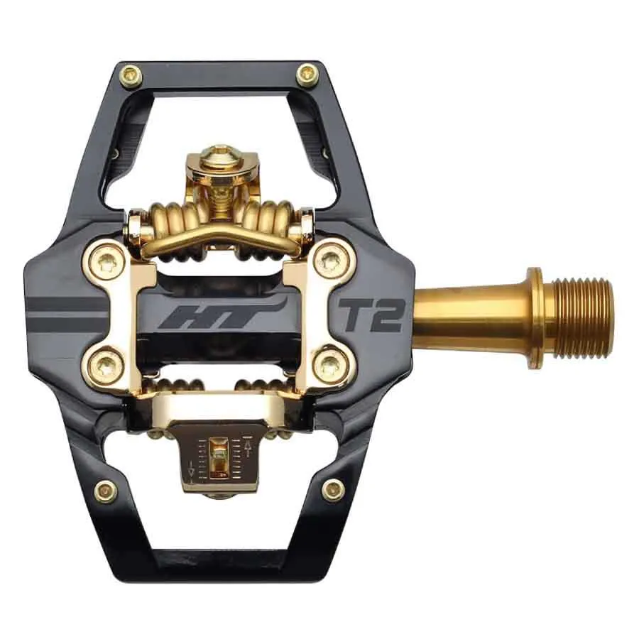 HT T2 Titanium Limited Edition Sykkelpedaler, Stealth black / gold, One Size HT T2 Titanium Limited Edition Sykkelpedaler, Stealth black / gold, One Size