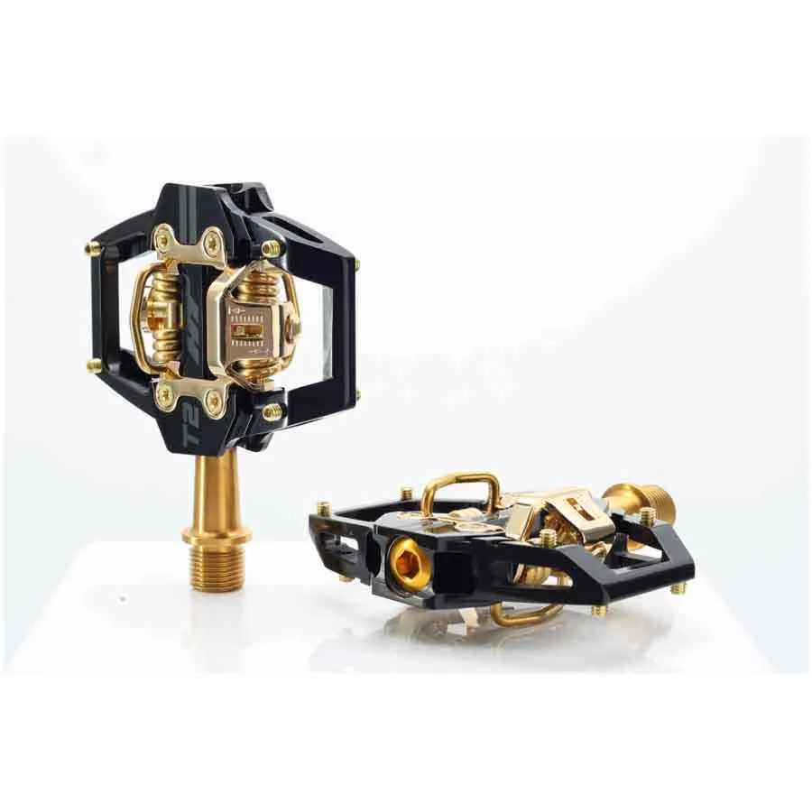 HT T2 Titanium Limited Edition Sykkelpedaler, Stealth black / gold, One Size HT T2 Titanium Limited Edition Sykkelpedaler, Stealth black / gold, One Size