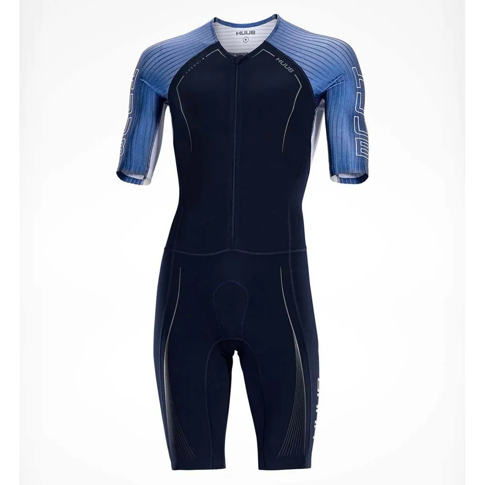 HUUB Anemoi Aero +flatlock Kortermet Trisuit male, Black / aqua HUUB Anemoi Aero +flatlock Kortermet Trisuit male, Black / aqua