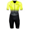 HUUB Commit Long Course Kortermet Trisuit male, Black / fluo yellow