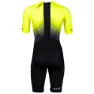 HUUB Commit Long Course Kortermet Trisuit male, Black / fluo yellow