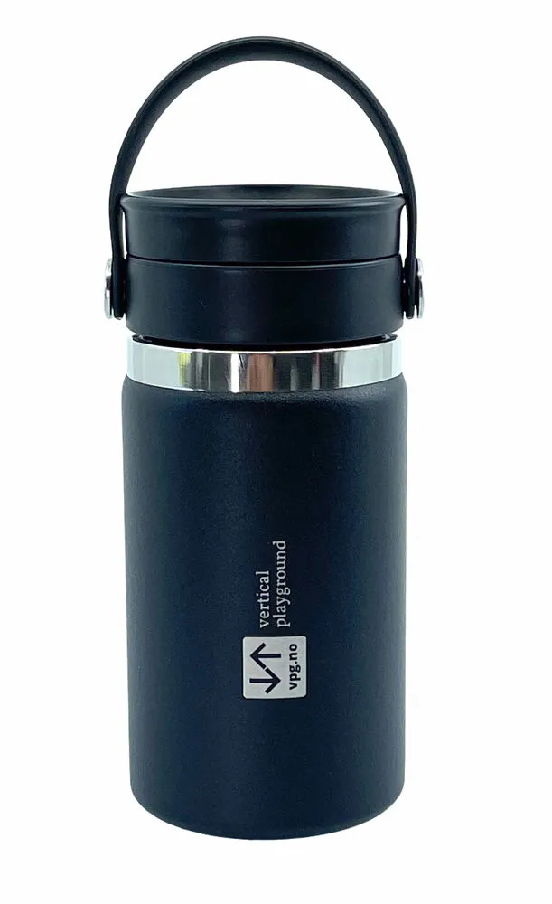 Hydro Flask 12 oz Wide Coffee Flex Sip black med VPG-logo