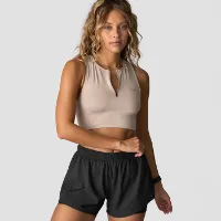 ICANIWILL Cropped 1/4 Zip Tank Top Wmn ICANIWILL Cropped 1/4 Zip Tank Top Wmn