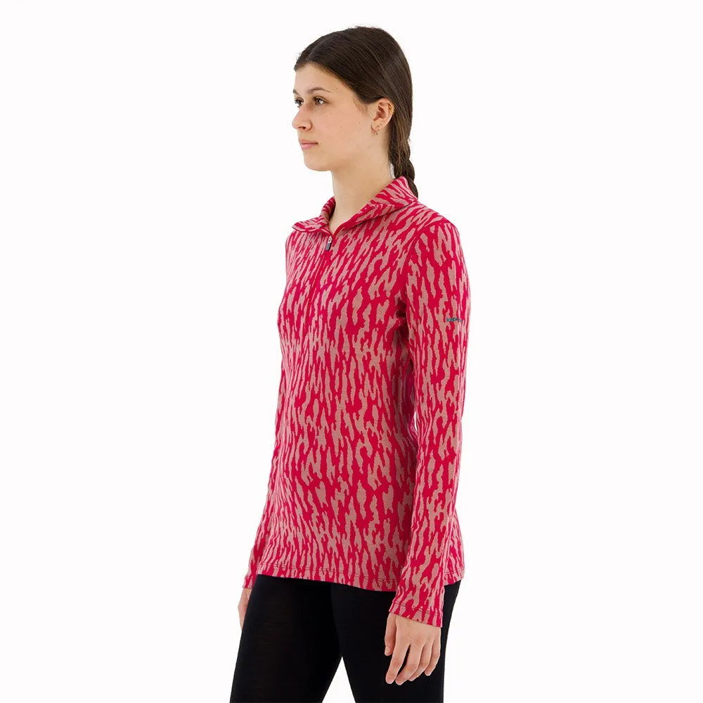 Icebreaker 260 Vertex Macro Forms Merino Langarmet Baselag, Crystal / electron pink / j