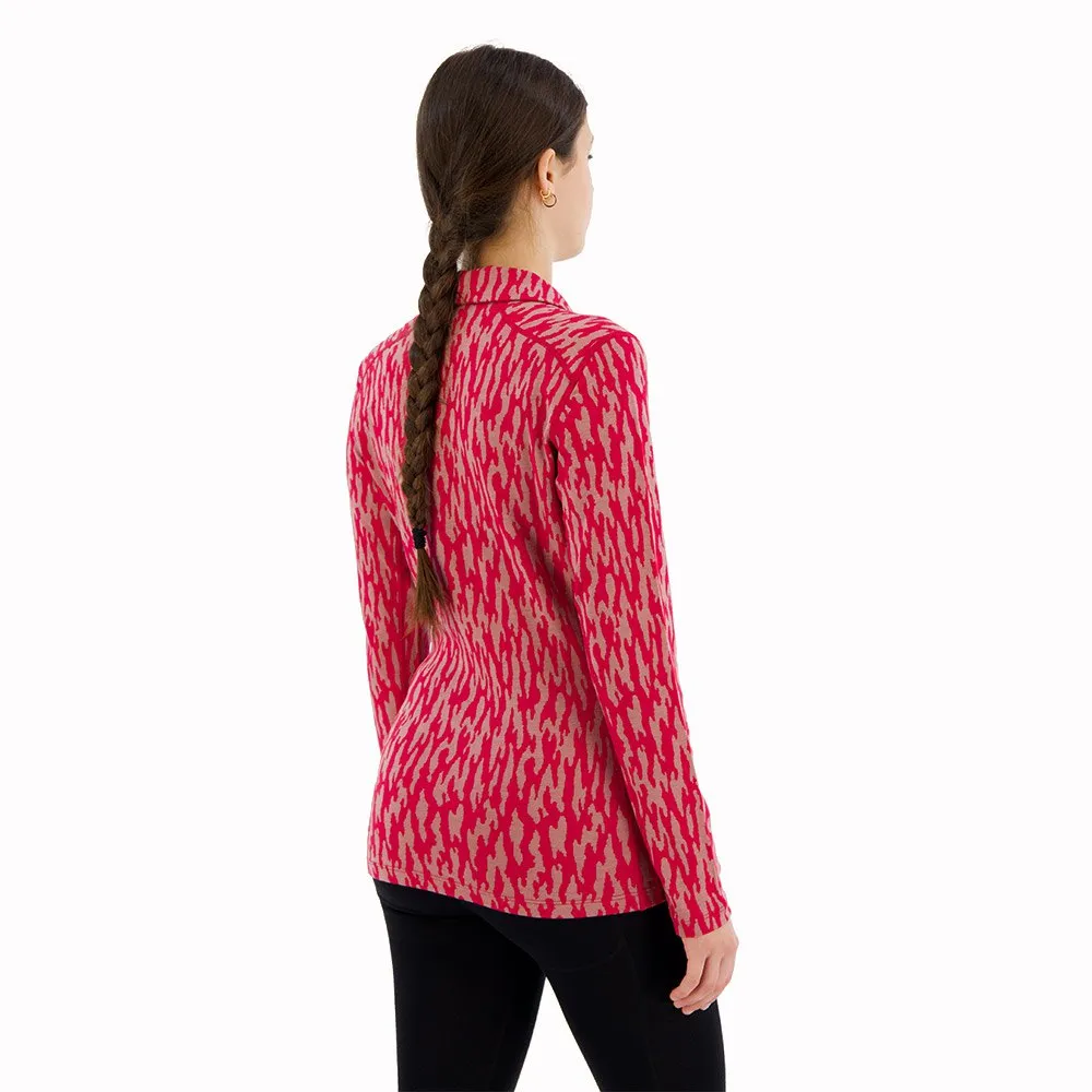 Icebreaker 260 Vertex Macro Forms Merino Langarmet Baselag, Crystal / electron pink / j