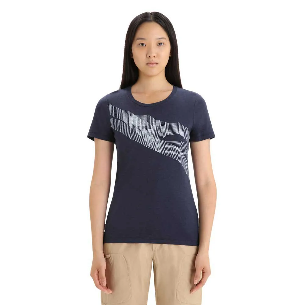 Icebreaker Central Classic St Anton Kortarmet T-skjorte, Midnight navy
