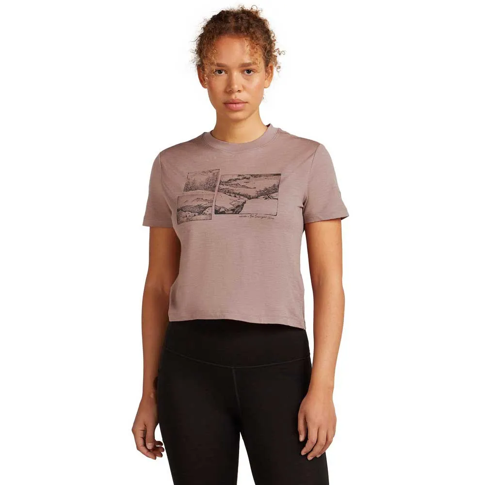Icebreaker Merino 150 Tech Lite Crop The Climb Kortarmet T-skjorte Icebreaker Merino 150 Tech Lite Crop The Climb Kortarmet T-skjorte
