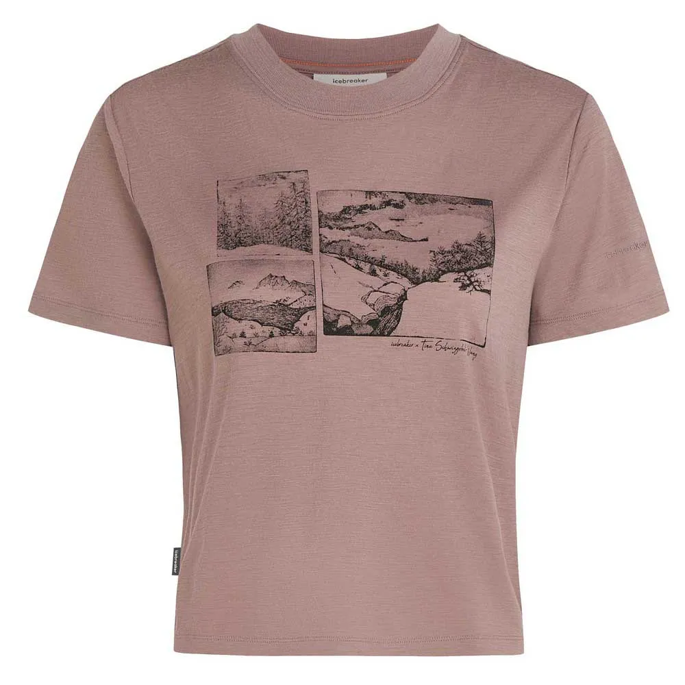 Icebreaker Merino 150 Tech Lite Crop The Climb Kortarmet T-skjorte Icebreaker Merino 150 Tech Lite Crop The Climb Kortarmet T-skjorte