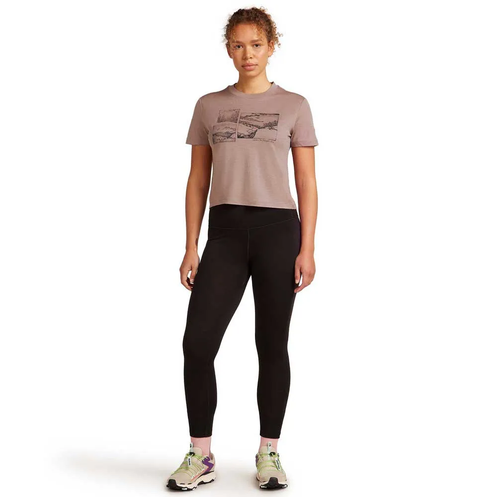 Icebreaker Merino 150 Tech Lite Crop The Climb Kortarmet T-skjorte Icebreaker Merino 150 Tech Lite Crop The Climb Kortarmet T-skjorte