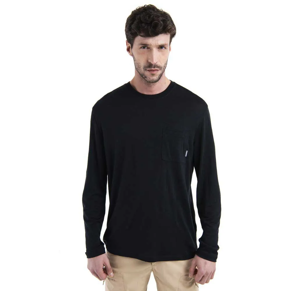 Icebreaker Merino 150 Tech Lite Iii Relaxed Pocket Langarmet T-skjorte, Black