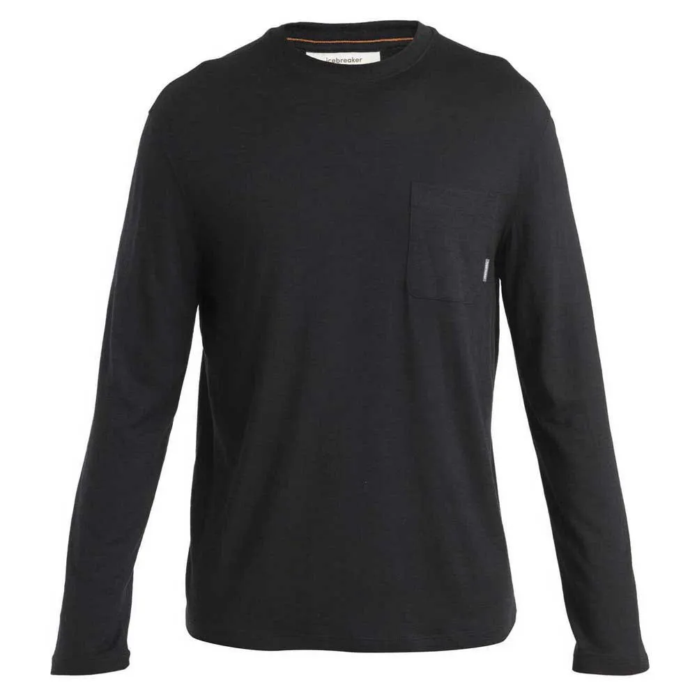 Icebreaker Merino 150 Tech Lite Iii Relaxed Pocket Langarmet T-skjorte, Black