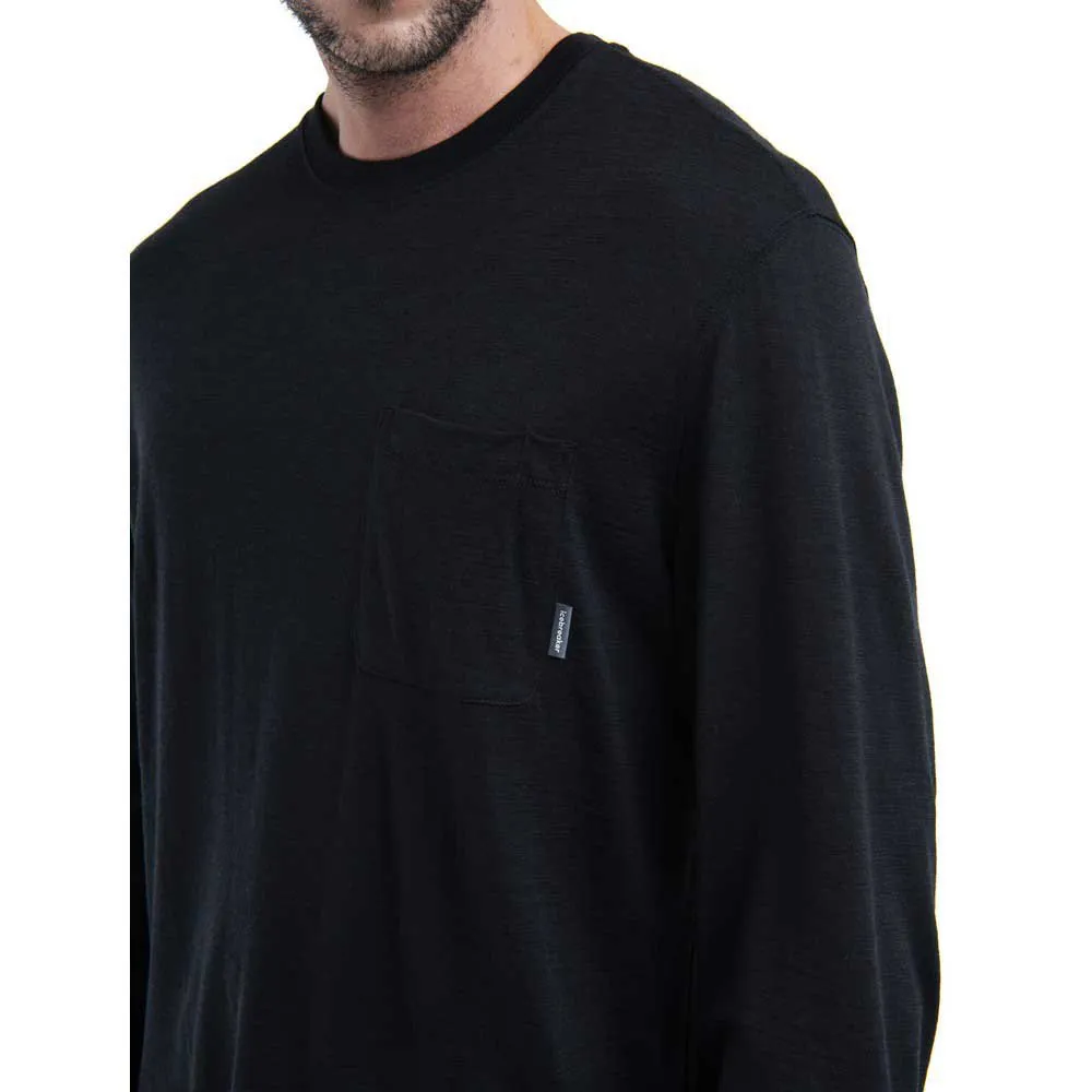 Icebreaker Merino 150 Tech Lite Iii Relaxed Pocket Langarmet T-skjorte, Black