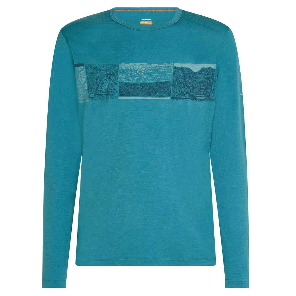 Icebreaker Merino 200 Oasis Crewe Elevation Line Langarmet Baselag