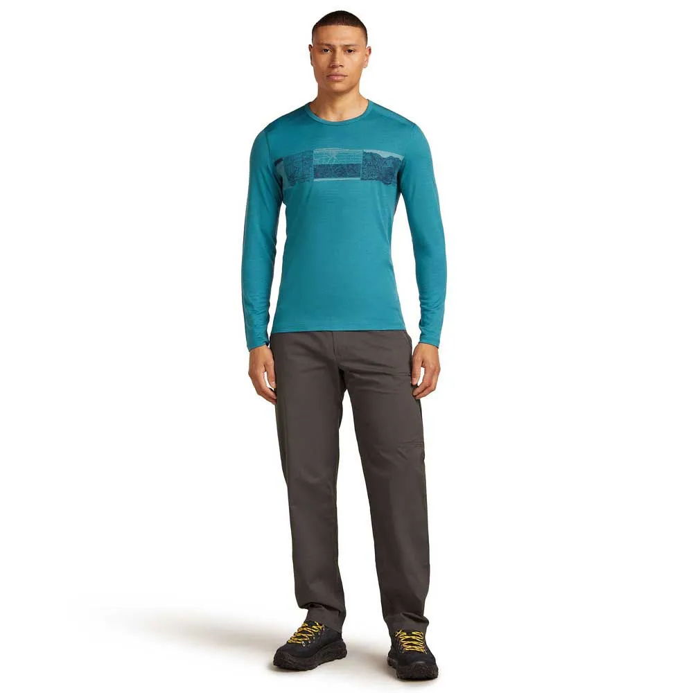 Icebreaker Merino 200 Oasis Crewe Elevation Line Langarmet Baselag